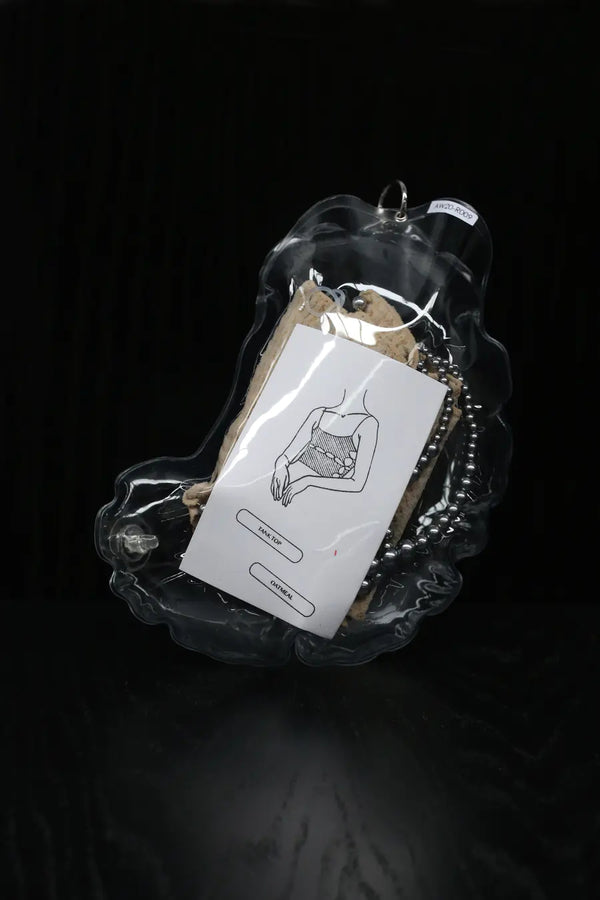 Rui Zhou R009 series horizontal cut pearl chain tube top skin-friendly stretch handmade RUI-R009-AW20-YMHUANG ivory oatmeal yellow